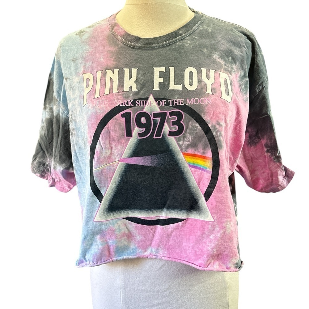 Pink Floyd Tie-Dye T-Shirt - Pink and Gray